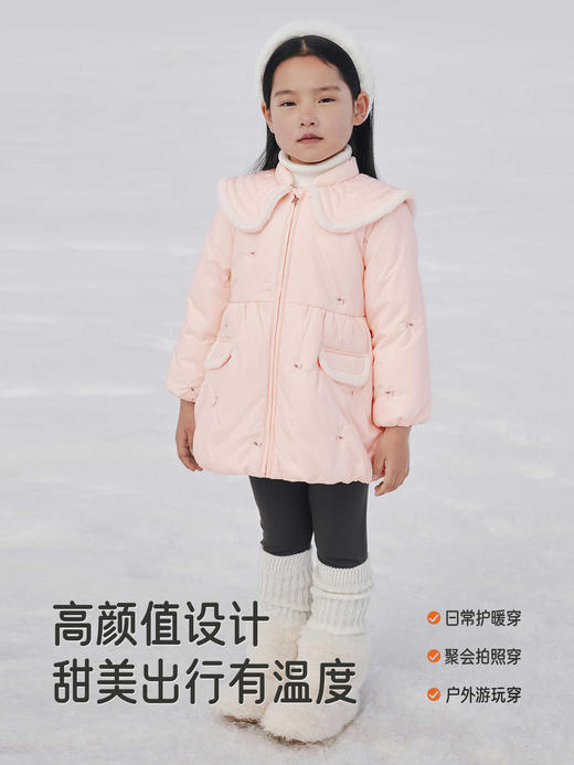 英氏儿童外套冬季三防保暖女宝宝长外套夹克茄克新款YRWQJ4R033A 商品图4