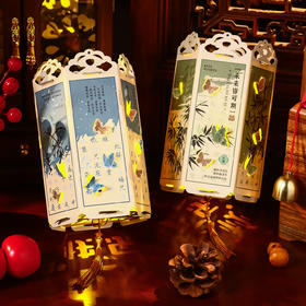 【能发光的古风书法灯笼2个】中秋节灯笼2025新款手工DIY国风小花灯 儿童手提古风宫灯挂饰 国潮手工灯笼