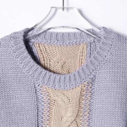 72602SDSA男士秋冬新款痞帅男装时尚撞色纽花圆领针织衫百搭套头毛衣 商品图2