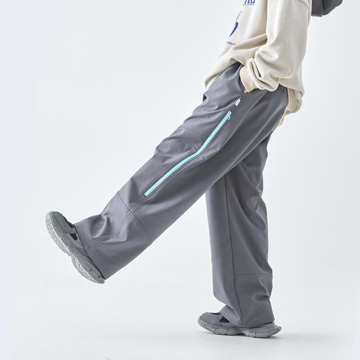 蓝汽水25年冬季新款亲子中大男童加绒机能裤侧边撞色防泼水休闲裤 商品图3