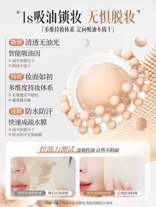 【1抹水润不脱妆】养肤粉底液遮瑕持久不脱妆防水底妆控油混油皮干皮bb霜保湿女正品 商品图4