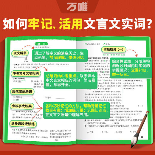 万唯中考初中文言文实词虚词专项训练阅读理解全解七八九年级初一初二初三资料书 商品图2