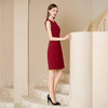 IWY/复古红色西装内搭裙宴会礼服西装连衣裙女职业套装气质长袖两件套 C1877+Q1036 商品缩略图8