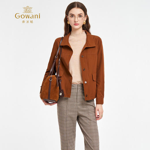 乔万尼2025秋季新品挺阔工装风抽绳短外套风衣ED3B270 商品图2