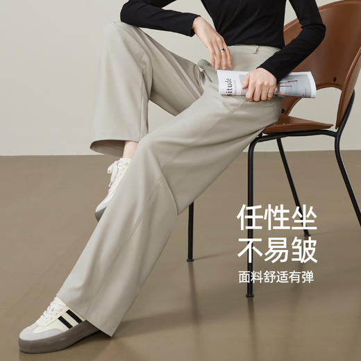 【超值！TR长直筒西裤】逸阳秋柔顺宽松显瘦易打理休闲裤子1549 商品图3
