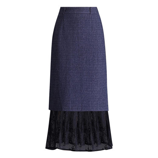 MYX蕾丝拼接直筒裙长款高腰包臀一步裙2025年秋季新款显瘦半身裙长裙 商品图4