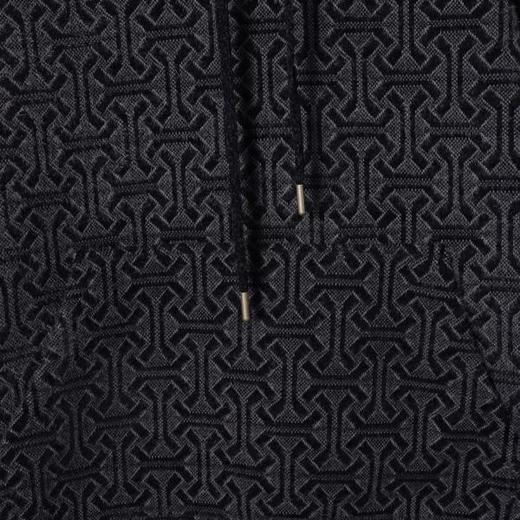 WY1120SDSA男士秋冬新款痞帅男装休闲绒毛暗纹提花抽绳连帽卫衣简约时尚 商品图2