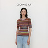 东黎 • 我不被驯化 里希特条纹 山羊绒女士秋季彩条半袖 5515 商品缩略图0