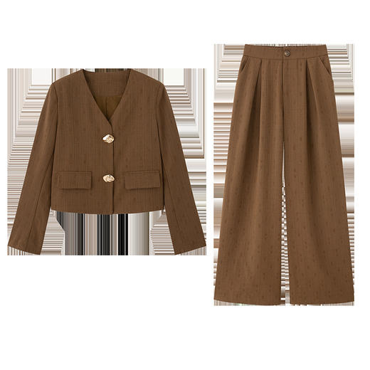 气质简约高级套装裤潮，洋气减龄显瘦职业两件套HR-ZYQQ2 商品图4