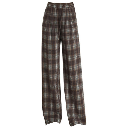 MYX格纹复古休闲长裤垂坠感修身直筒裤2025年秋季新款洋气窄版阔腿裤 商品图4