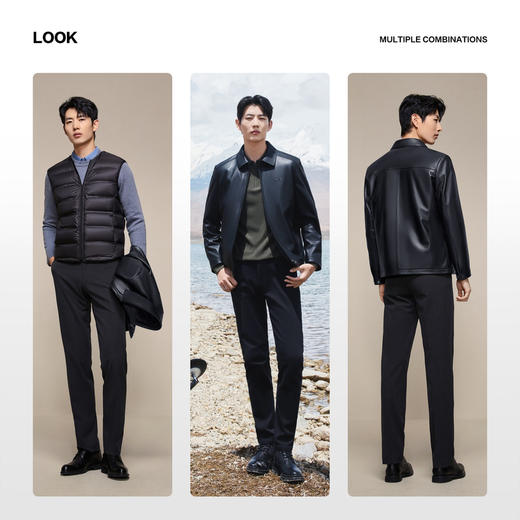 【绵羊皮/可拆卸内胆】柒牌真皮皮衣男士秋冬新款商务休闲外套129J70270 商品图2