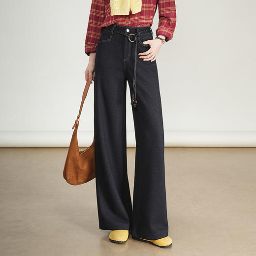 MYX窄版阔腿牛仔裤2025年秋季新款垂坠感修身显瘦直筒裤休闲长裤女裤 商品图0