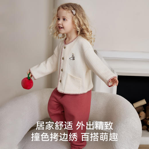 【宝宝服饰】嫚熙儿童家居服套装空气棉保暖秋冬幸运鹅 商品图3