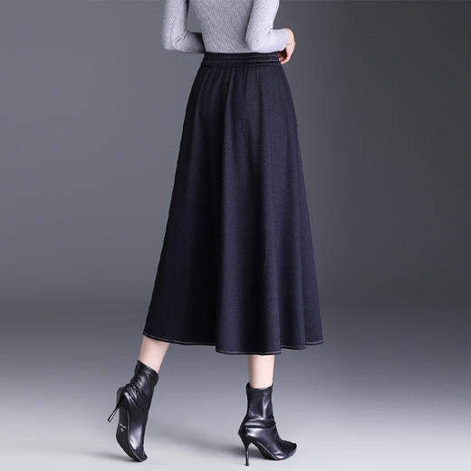 MYX垂坠感牛仔百褶大摆裙2025年秋季新款高腰显瘦半身裙时尚A字裙 商品图2