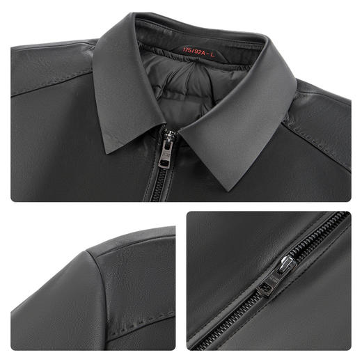 【绵羊皮/可拆卸内胆】柒牌真皮皮衣男士秋冬新款商务休闲外套129J70270 商品图3