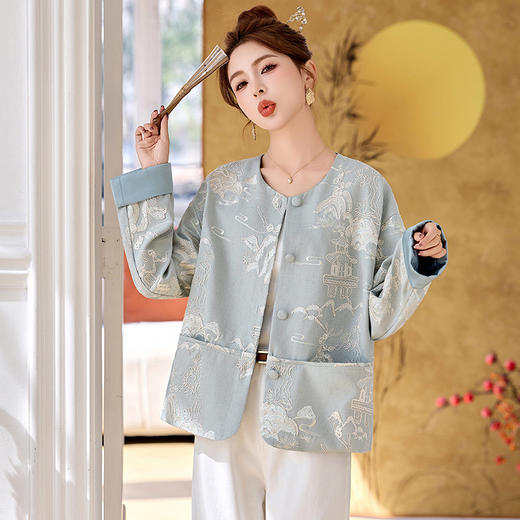 HR MDN25005新中式国风小香风外套 商品图0