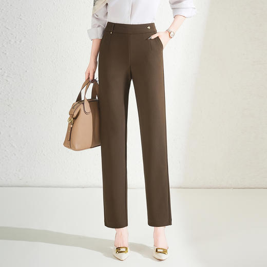 QYM 5222-Y时尚新款小脚裤高腰口袋哈伦裤休闲裤 商品图0