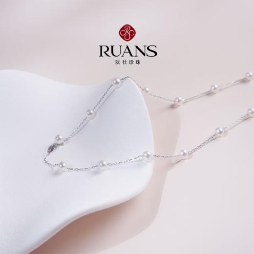 阮仕珍珠 星河之恋系列（短款）S925银 淡水珍珠链牌 4-4.5/5.5-6mm 近圆 极微瑕 极强光 商品图7