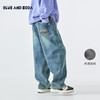 蓝汽水2025年冬季新款亲子中大童加绒牛仔裤亲肤暖绒个性口袋裤子 商品缩略图0