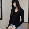 【69元两件】木言欢鹅蛋领长袖衫T恤 | 面料软糯透气 简约正肩修身版型 穿出高级慵懒的松弛美学 商品缩略图0
