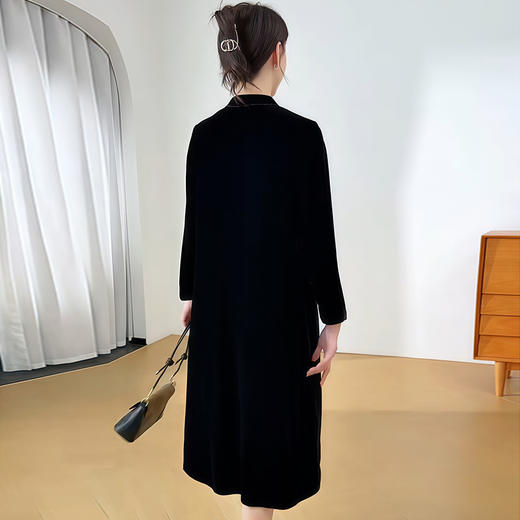 QYM SMAT82-1-Y时尚连衣裙复古旗袍改良中式裙宽松休闲中长裙 商品图3