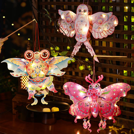 【超儿精美的防水灯笼蝴蝶】中秋节灯笼蝴蝶花灯手工diy材料包 2025新款儿童手提发光宫灯挂饰 商品图3