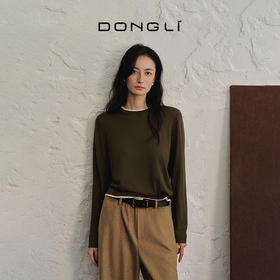 东黎 • 我不被驯化 旷野之歌 丝绒女士秋季圆领拼色套衫 5154