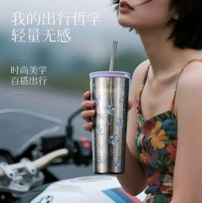 天沏画廊系列纯钛杯(紫藤、蝴蝶结、玫瑰、四叶草）570ml+1962 商品图3