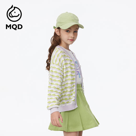 【MQD】女童秋季精致提花纹理针织衫外套 商品图1