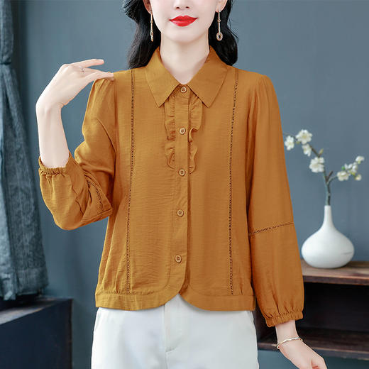 KQL B41N9908时尚显瘦衬衫长袖上衣 商品图3