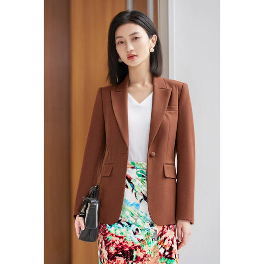 剩S/M 米思阳2026春季戗驳领气质收腰通勤西装高级感轻职场时尚西服4540 商品图3