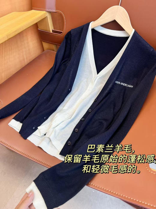 ann 假两件羊毛针织开衫 商品图5