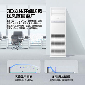 海尔中央空调5匹变频空调柜机 立柜式 380V 一级能效 KFRd-120LW/7YAF81 京配 包4米铜管 商品图4