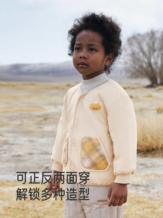 英氏男宝宝双面穿外套秋冬新款加厚保暖男童格子夹克YRWQJ4R026A 商品图4