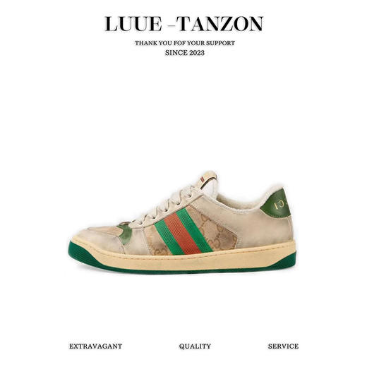 GUCCI古驰 Screener 帆布 GG珐琅 脏脏鞋 时尚板鞋 男女同款（HC） 商品图0