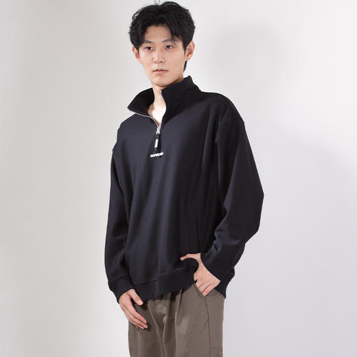 DRONKOO 2025 立领半拉链前后毛毡字母绣斜纹中厚卫衣 商品图2