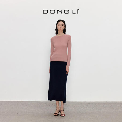 东黎 • 我不被驯化 衣橱核心 绒毛混纺女士秋季圆领抽条套衫 5536 商品图2