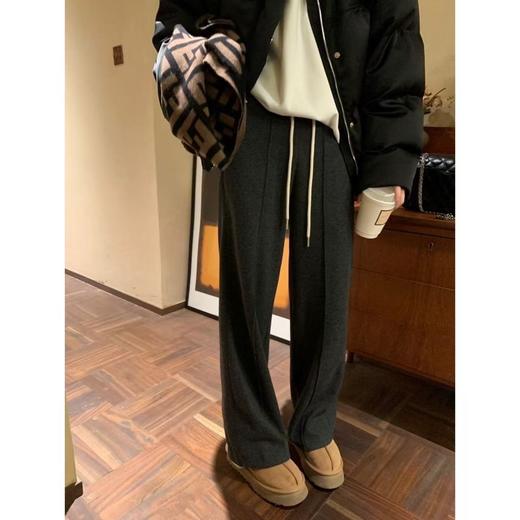 【520g人字纹羊毛阔腿裤】✅立体修身剪裁👏+巨显瘦中缝线，🎉窄版阔腿裤型，🌿🌿上身👉👉👉瘦十斤 商品图0