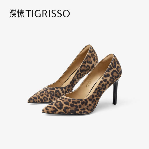 【云粉节】 BF楼蹀愫2025年秋季新款尖头豹纹气质高跟鞋9厘米浅口单鞋吊牌价1498活动价999 商品图1