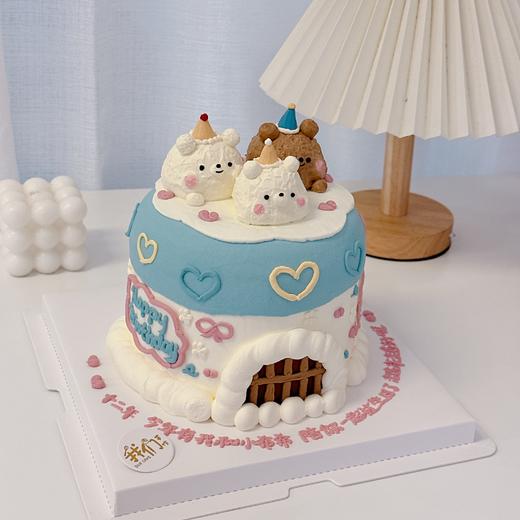 多款式~粉蓝CP小动物卡通蛋糕-低糖处理无添加 商品图5