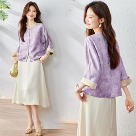 新中式国风外套，轻奢时尚复古提花减龄气质年轻款上衣HR-XYSP6068