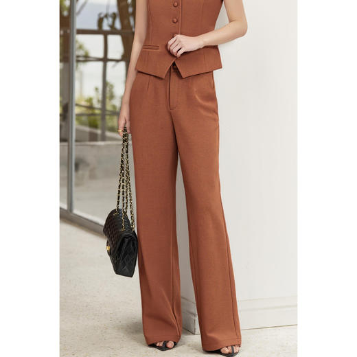 剩S/XL/XXL 米思阳2026春季通勤风OL高腰显瘦阔腿裤直筒西裤长款休闲裤女4541 商品图0