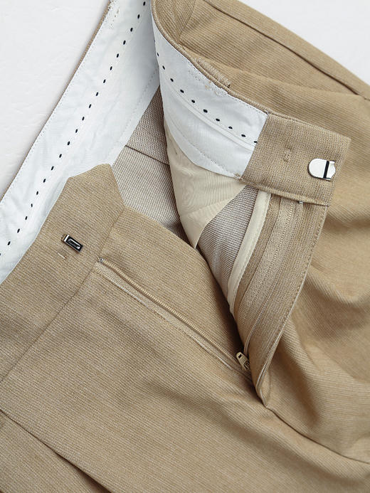 通勤风卡其色高腰阔腿西裤女 宽松直筒垂坠感长裤 商品图3