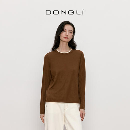 东黎 • 我不被驯化 旷野之歌 丝绒女士秋季圆领拼色套衫 5154 商品图3