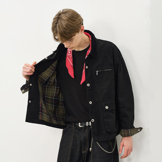 714street纯棉水洗做旧复古猎装夹克2025秋冬季巴恩风工装外套男 商品图1