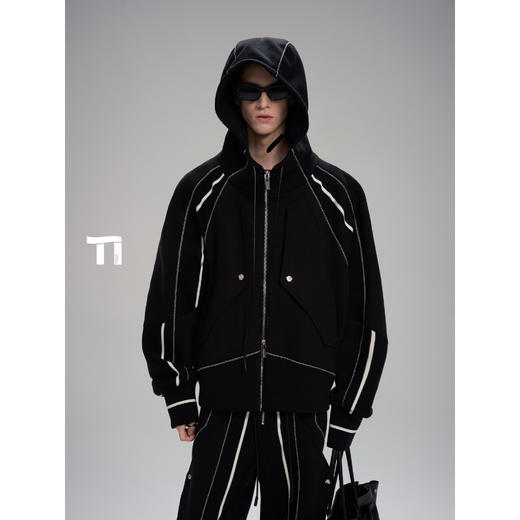 启世录TIWILLTANG“黎曜墨序 ”撞色螺纹卫衣裤子套装 商品图2