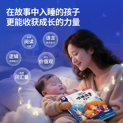 【孩悦】2025年新品会唱歌的睡前故事发声书儿童说话早教点读有声书365夜哄睡小故事大全1-2一3到6岁幼儿园亲子伴读绘本阅读宝宝婴儿益智启蒙故事读物 商品图5