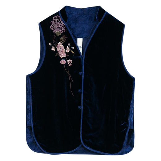 【经典回归】牧衣游丝绒手绣马夹 限量福利款 小尖尖不支持会员折 商品图4