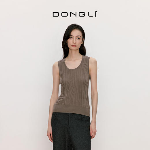 东黎 • 我不被驯化 树纹 丝绒女士秋季圆领背心 5391 商品图2