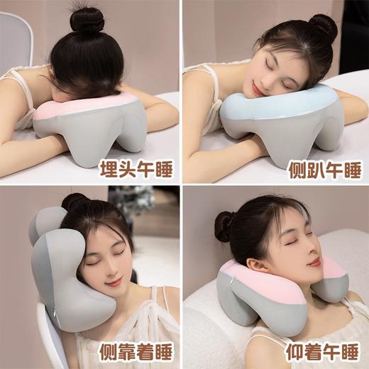 记忆棉冰丝午睡枕小学生趴桌子上睡觉抱枕u型枕办公室趴睡枕车载颈枕夏 可拆洗 商品图0